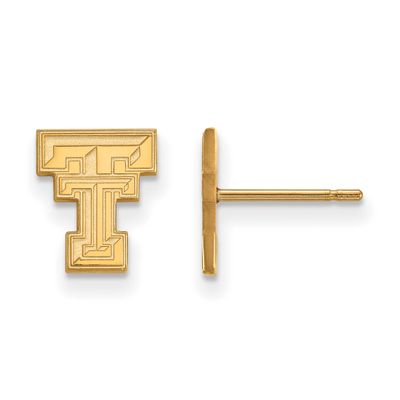 Texas Tech University T-T Extra Small Post Earrings 10k Gold 1Y008TXT, UPC: 886774805863