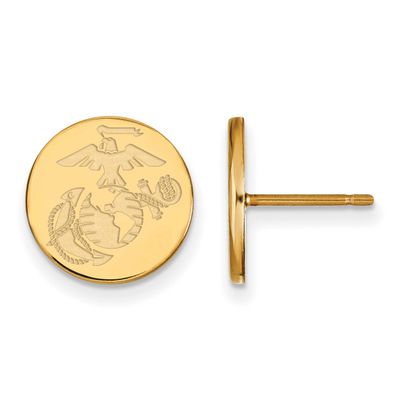 U.S. Marine Corps Disc Post Earrings 14k Gold 4Y036USMC, UPC: 191101485671