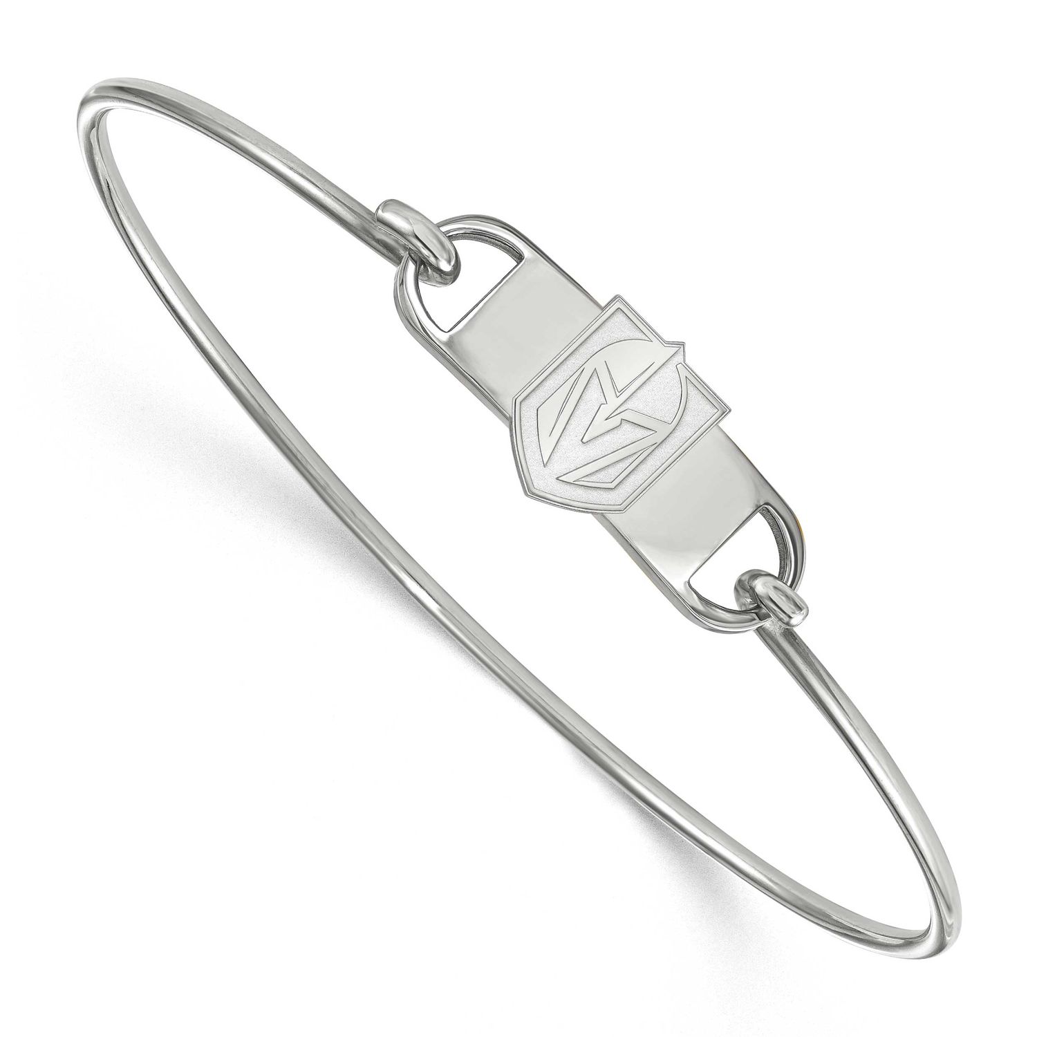 NHL Vegas Golden Knights Small Center 7 Inch Wire Bangle Sterling Silver Rhodium-plated SS011VGK-7,…