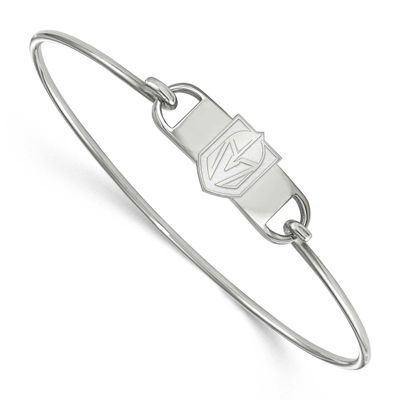NHL Vegas Golden Knights Small Center 7 Inch Wire Bangle Sterling Silver Rhodium-plated SS011VGK-7,…