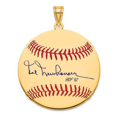 Hal Newhouser Hall of Fame Signature Large Epoxy Baseball Pendant 10k Gold 1YHF02HN92, UPC: