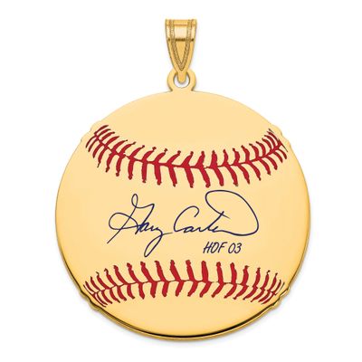 Gary Carter Hall of Fame Signature Large Epoxy Baseball Pendant 10k Gold 1YHF02GC03, UPC:
