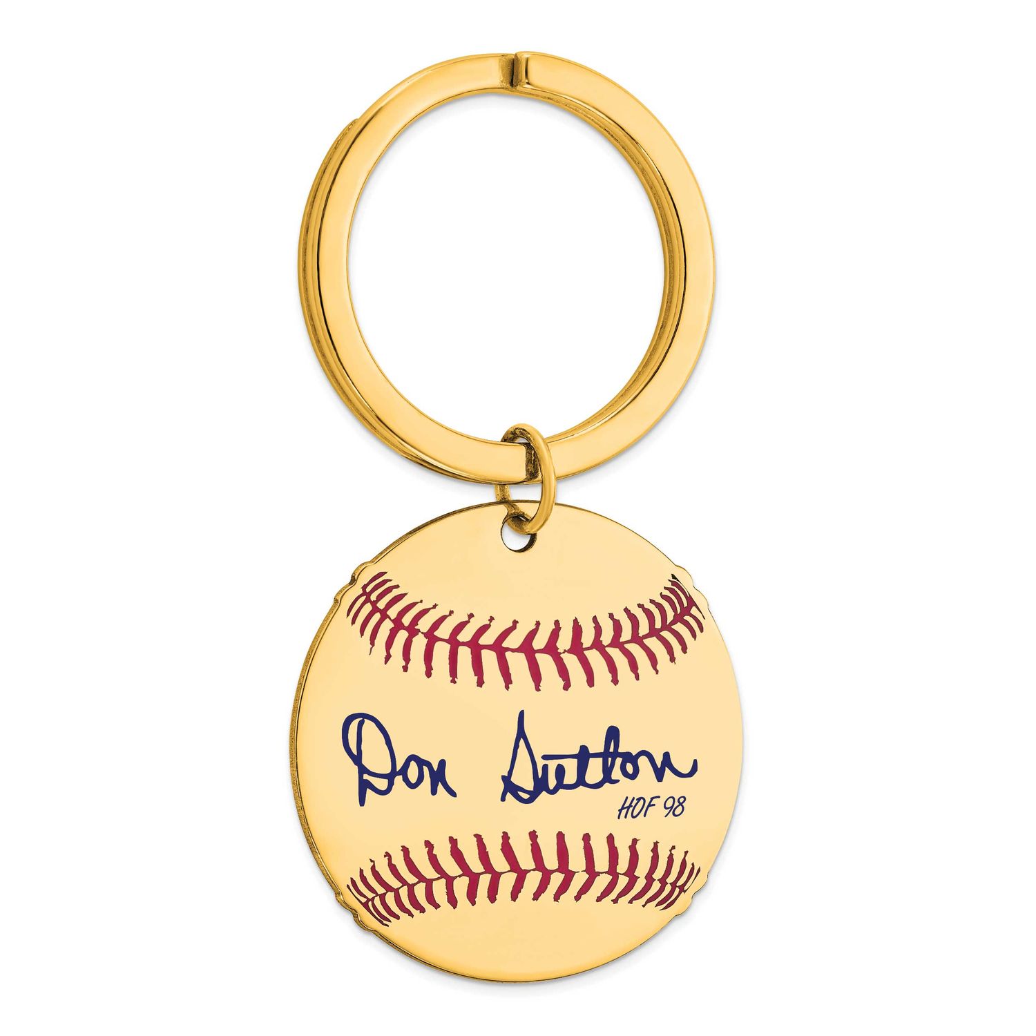 Don Sutton Hall of Fame Signature Epoxy Baseball Keychain Gold-plated Sterling Silver GPHF03DS98, U…