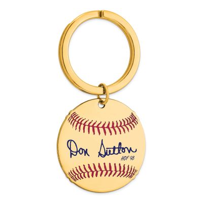 Don Sutton Hall of Fame Signature Epoxy Baseball Keychain Gold-plated Sterling Silver GPHF03DS98, U…
