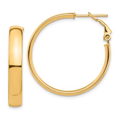 High Polished 5mm Omega Back Hoop Earrings 10k Gold, MPN: 10PRE955, UPC: