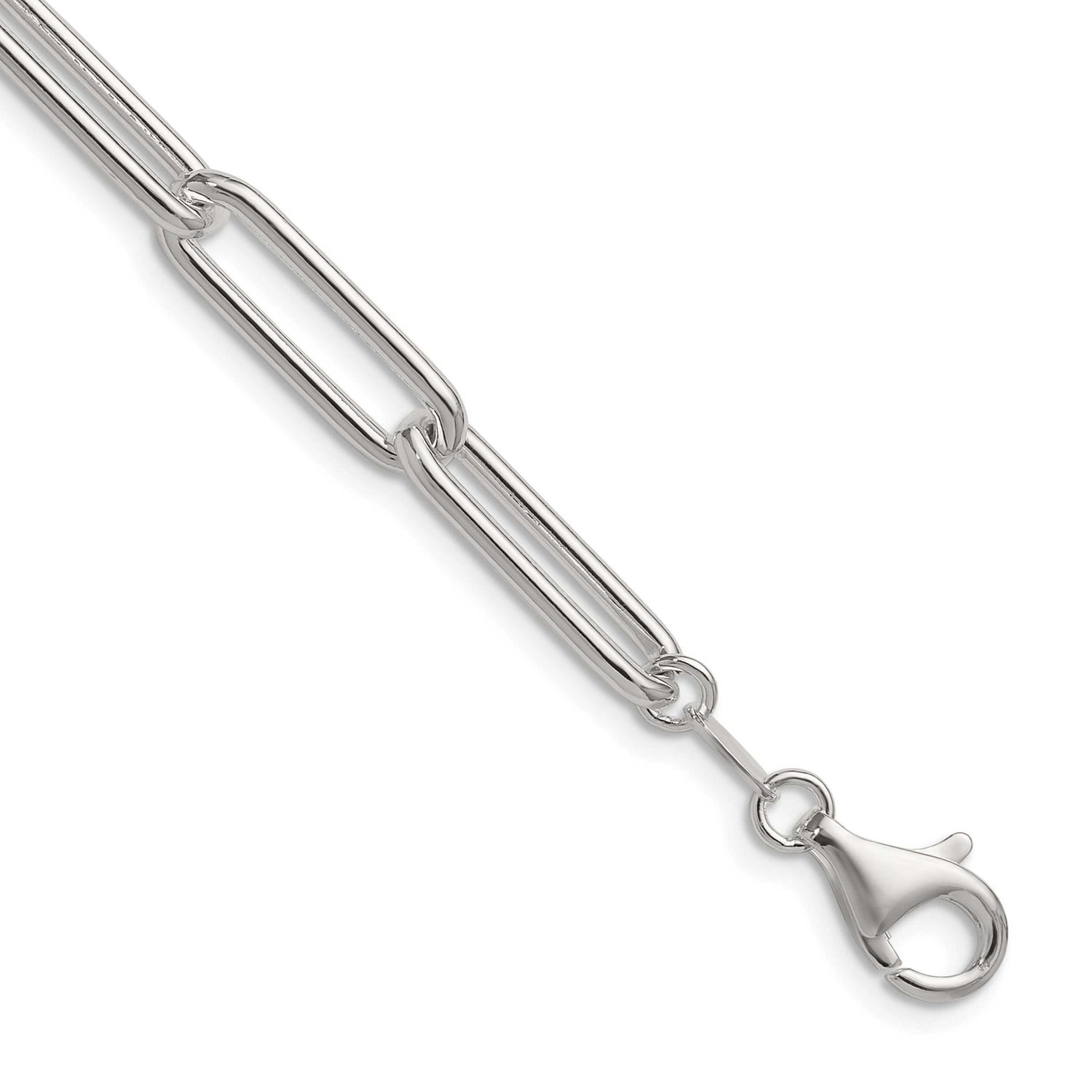 6.5mm Paperclip Chain 16 Inch Sterling Silver Polished, MPN: QPCL180-16, UPC: