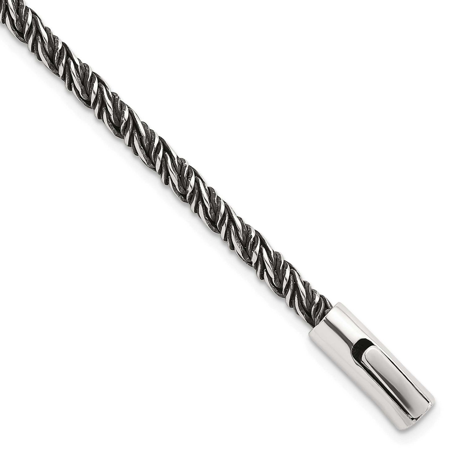 Polished Twisted Franco 3.75mm Bracelet Sterling Silver Antiqued, MPN: QG6774-8, UPC: