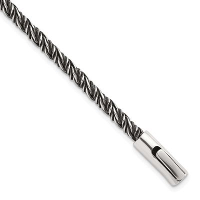 Polished Twisted Franco 3.75mm Bracelet Sterling Silver Antiqued, MPN: QG6774-8, UPC: