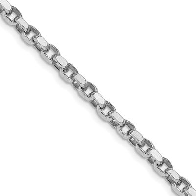 3.5mm Diamond-Cut Rolo Chain 24 Inch Sterling Silver Rhodium-Plated, MPN: QFC51R-24, UPC: