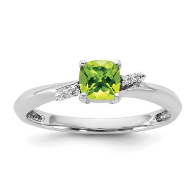 Polished Diamond and Peridot Fashion Ring 14k White Gold, MPN: RM10786-PE-050-WAA, UPC: