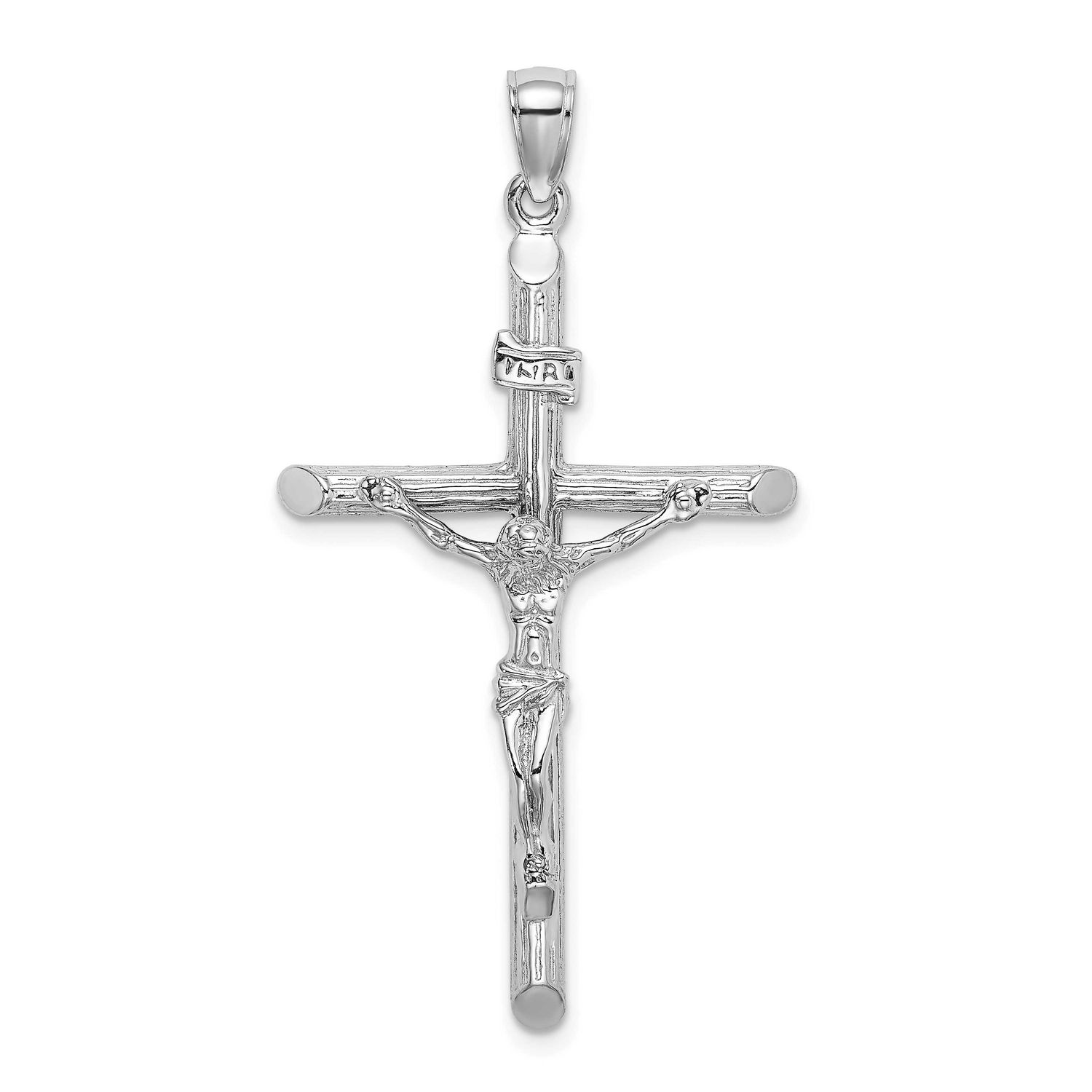 Textured Crucifix Charm 14k White Gold, MPN: K8532W, UPC: 637218173198
