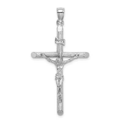 Textured Crucifix Charm 14k White Gold, MPN: K8532W, UPC: 637218173198