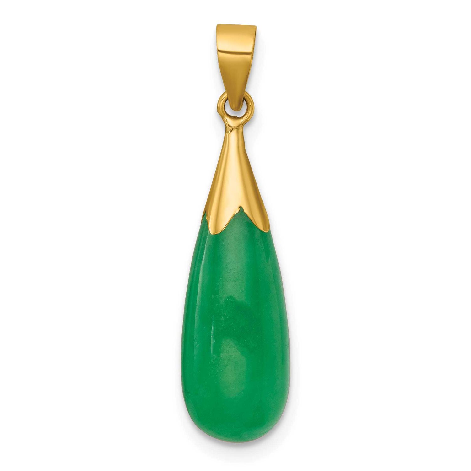 Jade Teardrop Pendant 14k Gold Polished, MPN: XP5316, UPC:
