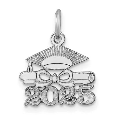 Graduation Cap and Diploma 2025 Charm 14k White Gold, MPN: YC1551W-25, UPC: