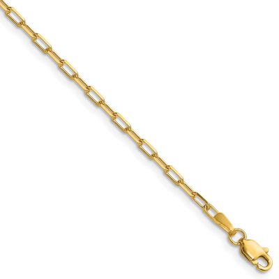 2.1mm Solid Beveled Paperclip Chain 18 Inch 14k Gold, MPN: PEN342-18, UPC: