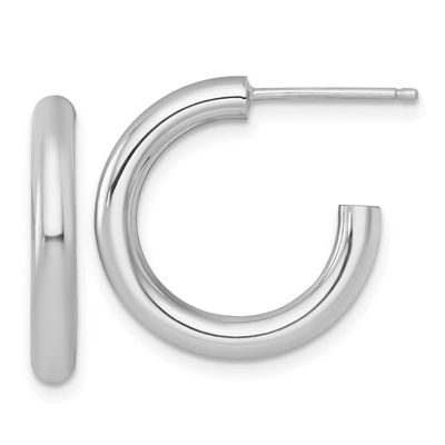 3.0 x 20mm Polished Post Hoop Earrings 14k White Gold, MPN: TF2529W, UPC: