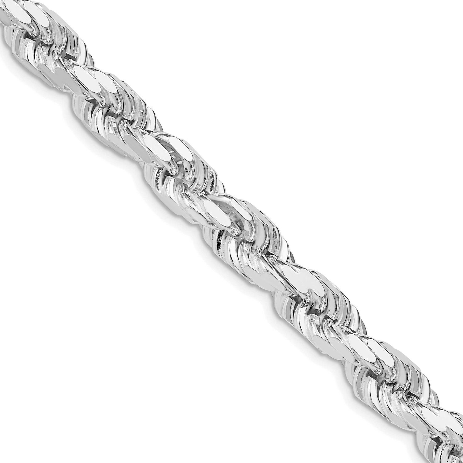 7.8mm Diamond-Cut Rope Chain 22 Inch Sterling Silver Rhodium-Plated, MPN: QDC170R-22, UPC: