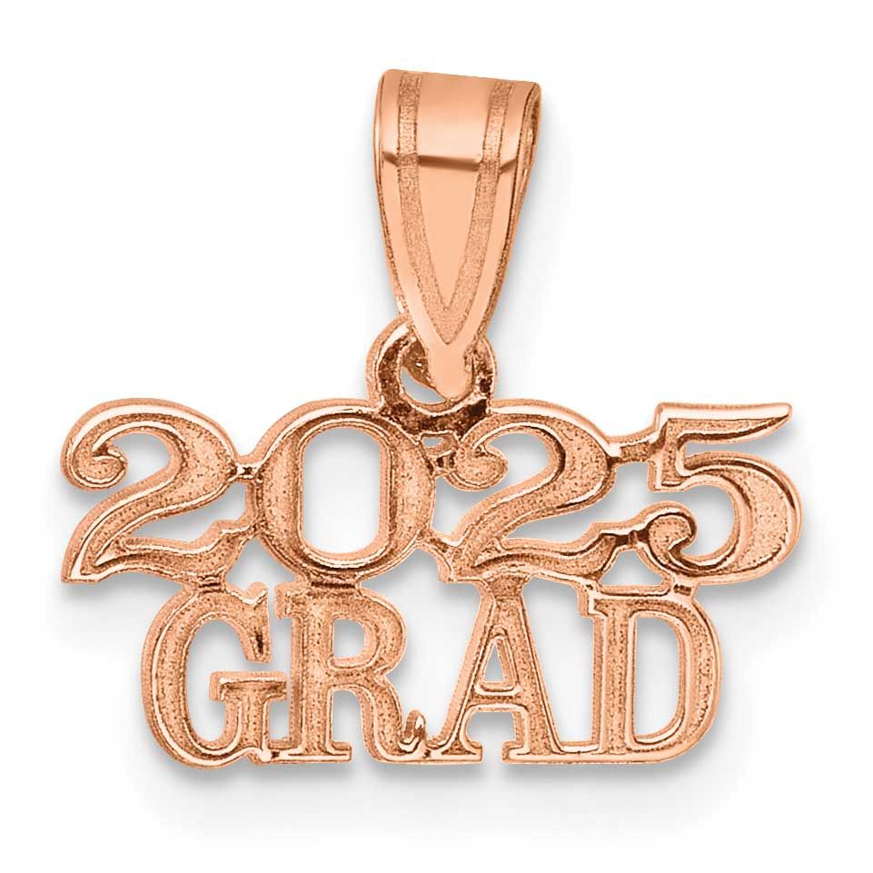 Polished 2025 Grad Charm 14k Rose Gold, MPN: K9985R-25, UPC: