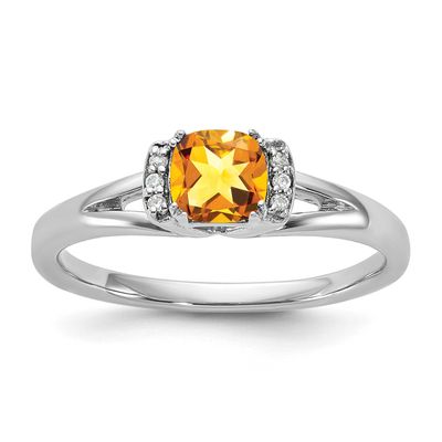 Polished Diamond and Citrine Fashion Ring 14k White Gold, MPN: RM10787-CI-060-WAA, UPC: