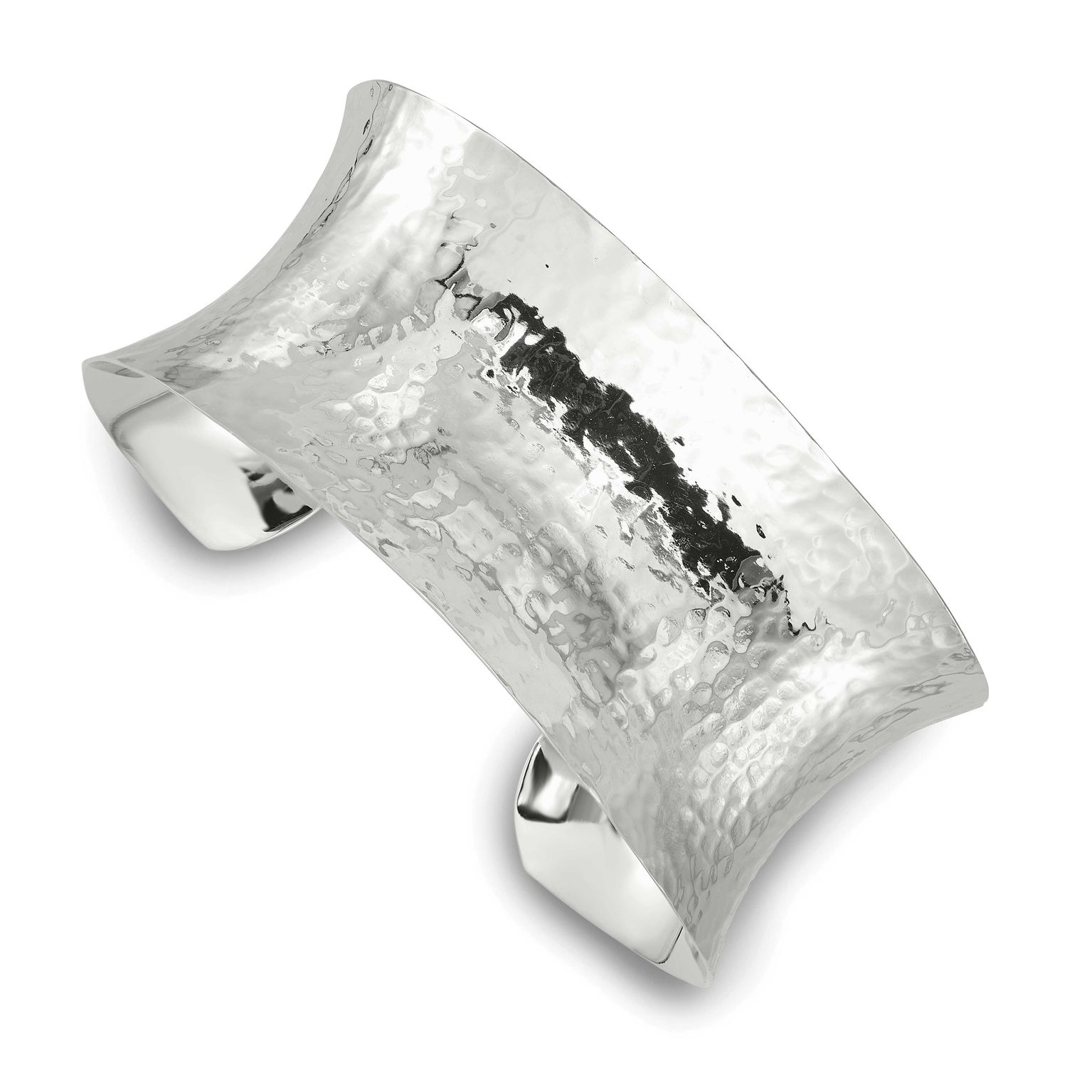 30mm Concave Hammered Cuff Bangle Sterling Silver, MPN: QB1568, UPC: