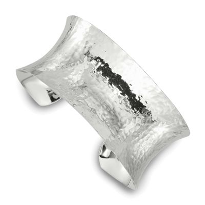 30mm Concave Hammered Cuff Bangle Sterling Silver, MPN: QB1568, UPC: