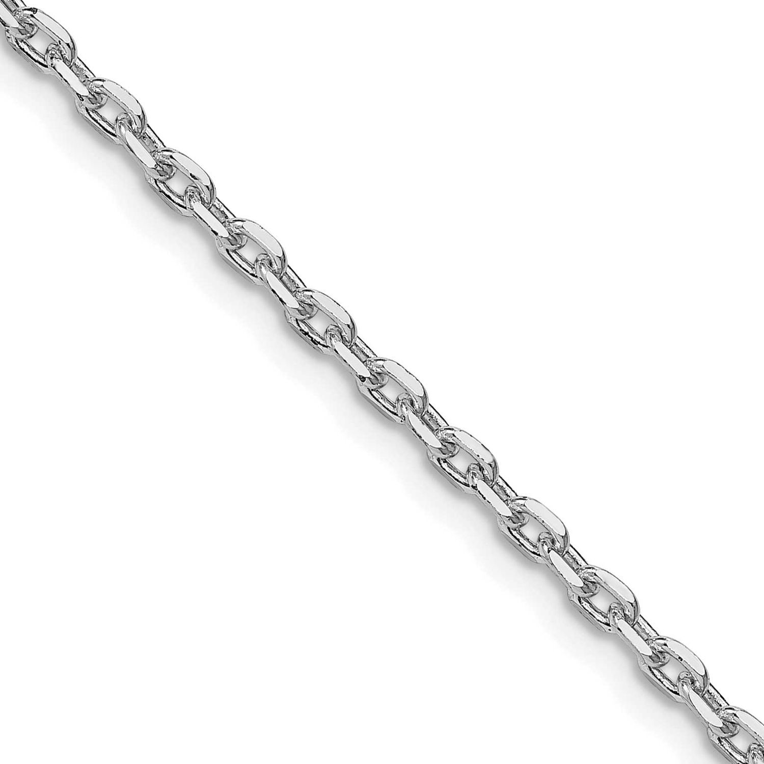 2.75mm Beveled Oval Cable Chain 18 Inch Sterling Silver Rhodium-Plated, MPN: QCA080R-18, UPC: