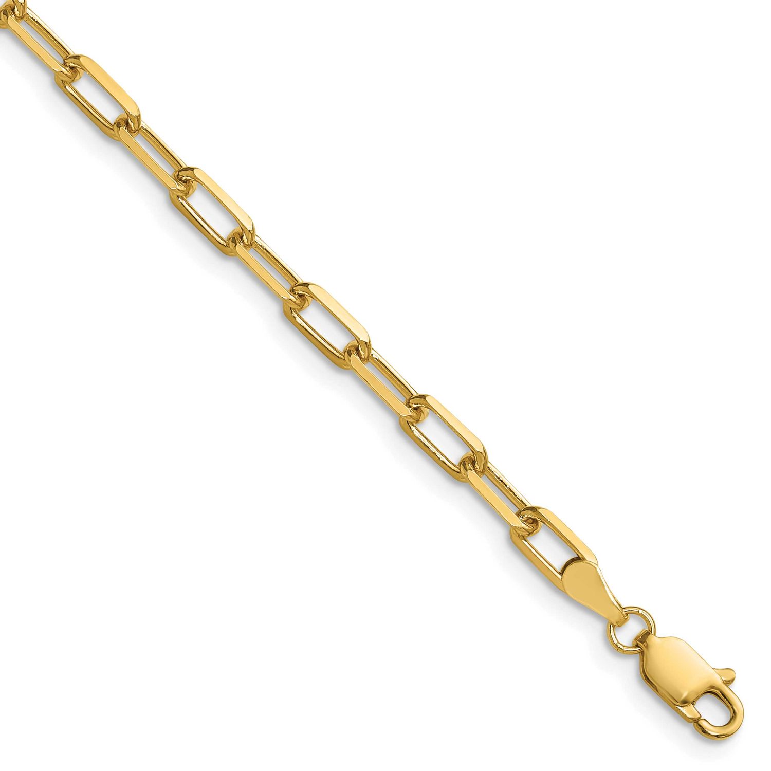 3.5mm Solid Beveled Paperclip Chain 7 Inch 14k Gold, MPN: PEN344-7, UPC: