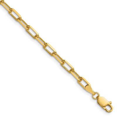 3.5mm Solid Beveled Paperclip Chain 7 Inch 14k Gold, MPN: PEN344-7, UPC: