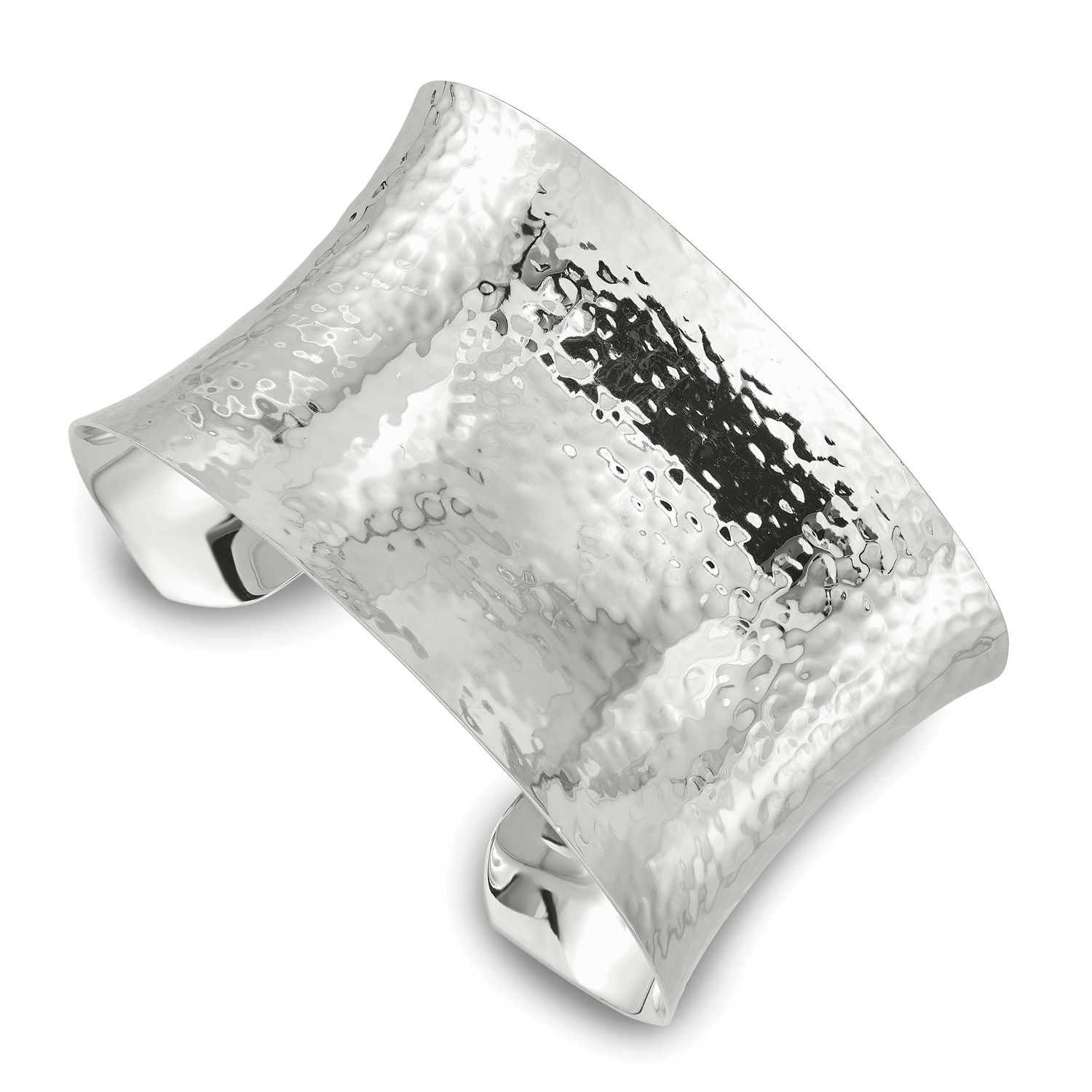 40mm Concave Hammered Cuff Bangle Sterling Silver, MPN: QB1569, UPC: