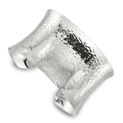 40mm Concave Hammered Cuff Bangle Sterling Silver, MPN: QB1569, UPC: