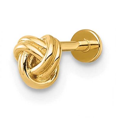 18 Gauge Polished Love Knot Labret Stud 14k Gold, MPN: BD295, UPC: