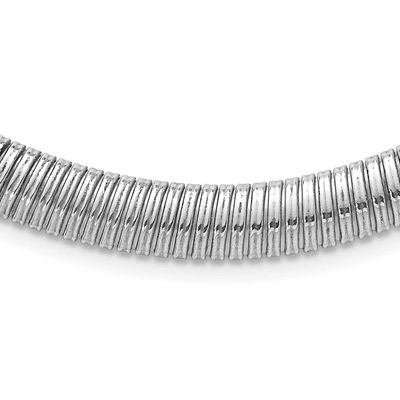 Polished 9mm Cubetto Necklace Sterling Silver Rhodium-Plated, MPN: QG6940-17.5, UPC: