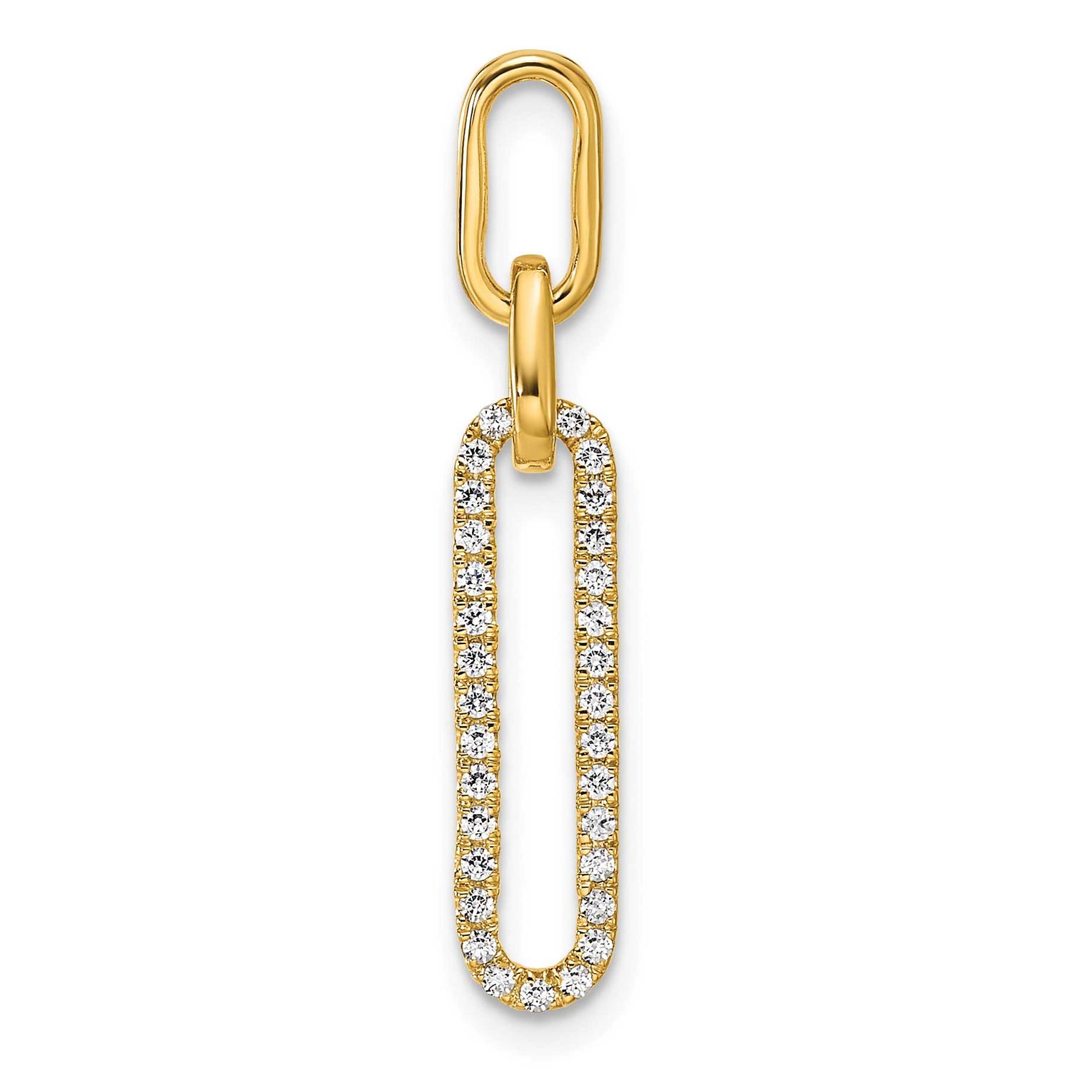 Diamond Paperclip Link Pendant 14k Gold Polished, MPN: PM10274-016-YAA, UPC: