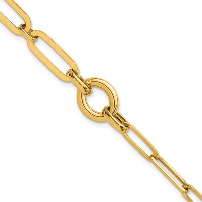 7.25 Inch Fancy Paperclip Link Bracelet 14k Gold Polished, MPN: SF3250-7.25, UPC: