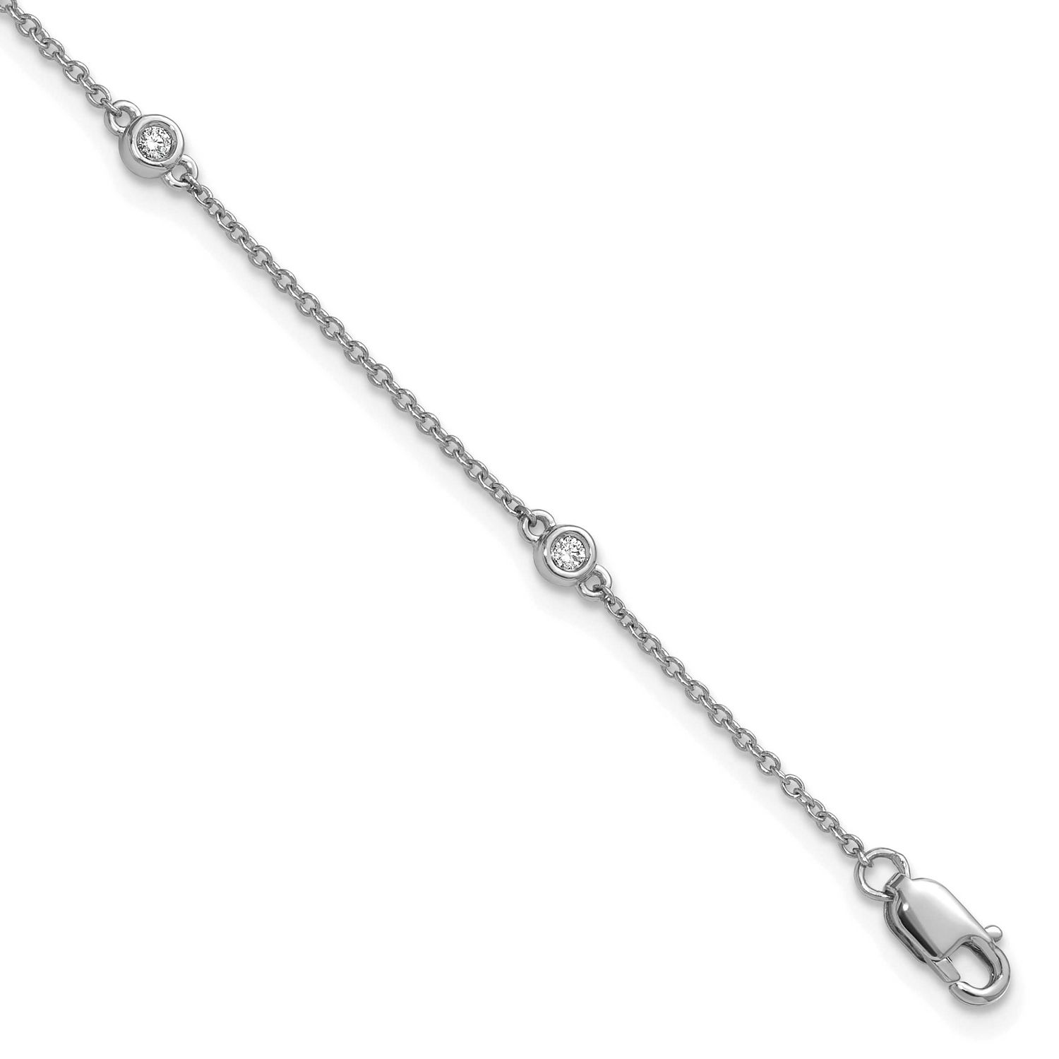 Diamond Station Cable Bracelet 14k White Gold, MPN: PM1009-008-WA-7, UPC:
