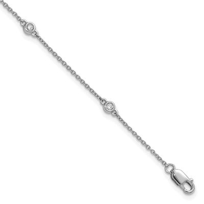 Diamond Station Cable Bracelet 14k White Gold, MPN: PM1009-008-WA-7, UPC: