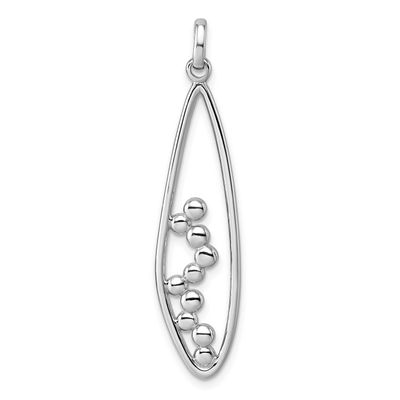 Polished Oval Pendant Sterling Silver Rhodium-Plated, MPN: QG7141P, UPC: