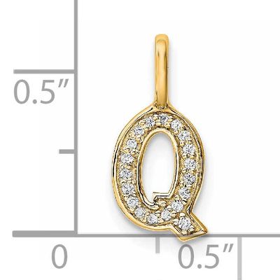 Diamond Letter Q Initial Pendant 14k Gold, MPN: PM8367Q-006-YA, UPC: