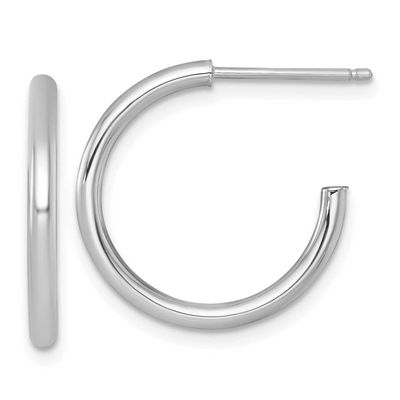 2.0 x 20mm Polished Post Hoop Earrings 14k White Gold, MPN: TF2503W, UPC:
