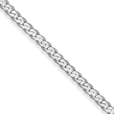 2.2mm Flat Beveled Curb Chain 22 Inch 14k White Gold, MPN: WFBU060-22, UPC: