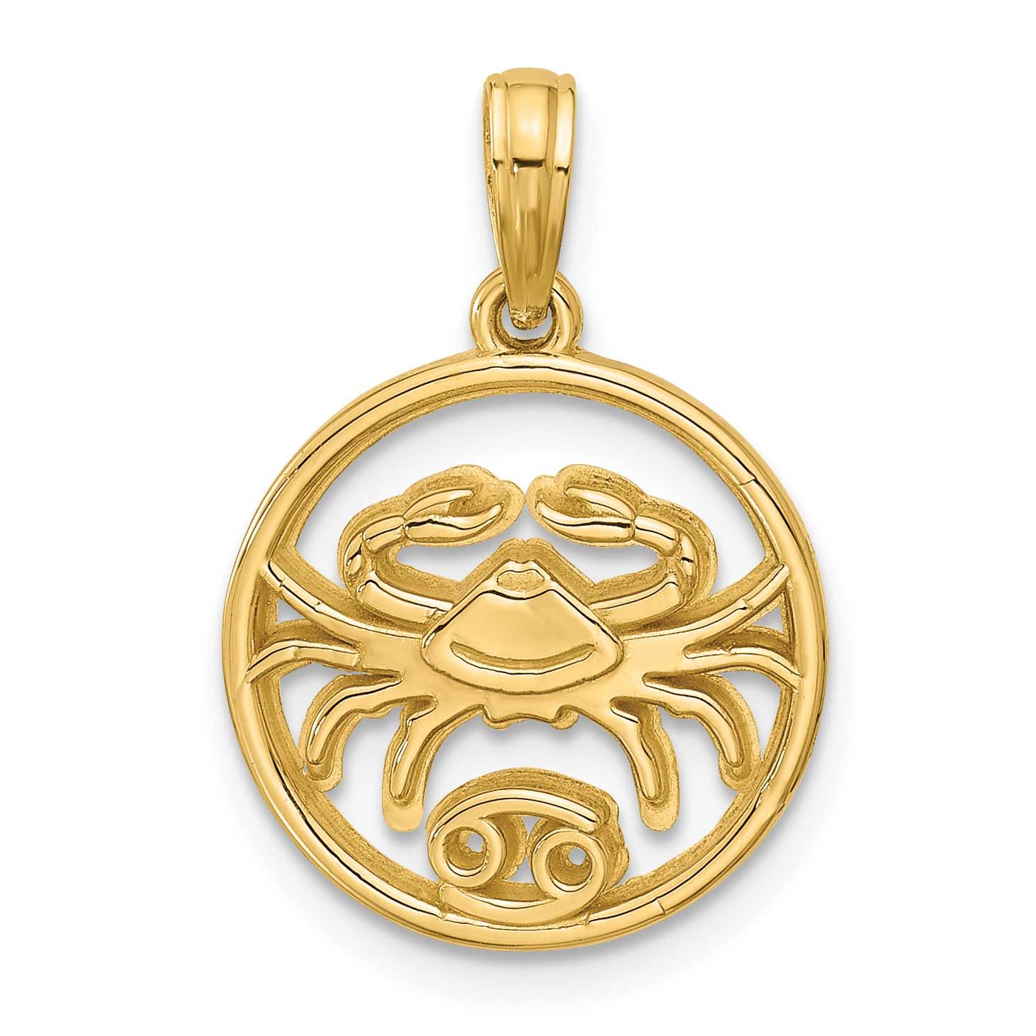 Round Cancer Pendant 14k Gold Polished, MPN: D5741, UPC: