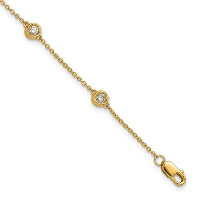 Diamond Station Cable Bracelet 14k Gold, MPN: PM1016-035-YA-7, UPC: