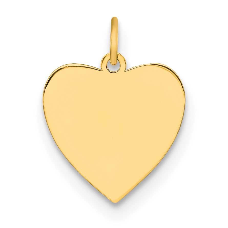 Engraveable Heart Polished Disc Charm Sterling Silver Gold-Plated, MPN: QM569G/50, UPC: