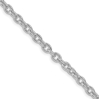 4.5mm Cable Chain 28 Inch Sterling Silver Rhodium-Plated, MPN: QCL120R-28, UPC: