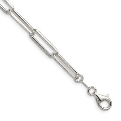 5.5mm Diamond-cut Paperclip Chain 18 Inch Sterling Silver, MPN: QDPC150-18, UPC: