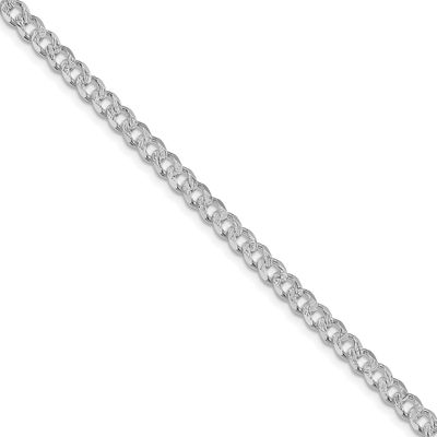 4.5mm Pave Curb Chain 30 Inch Sterling Silver Rhodium-Plated, MPN: QCF120R-30, UPC: