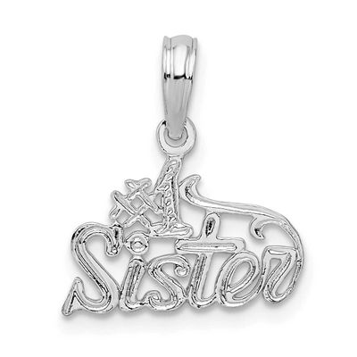 De-Ani Polished #1 Sister Pendant Sterling Silver Rhodium-Plated, MPN: QC10536, UPC: 637218183135