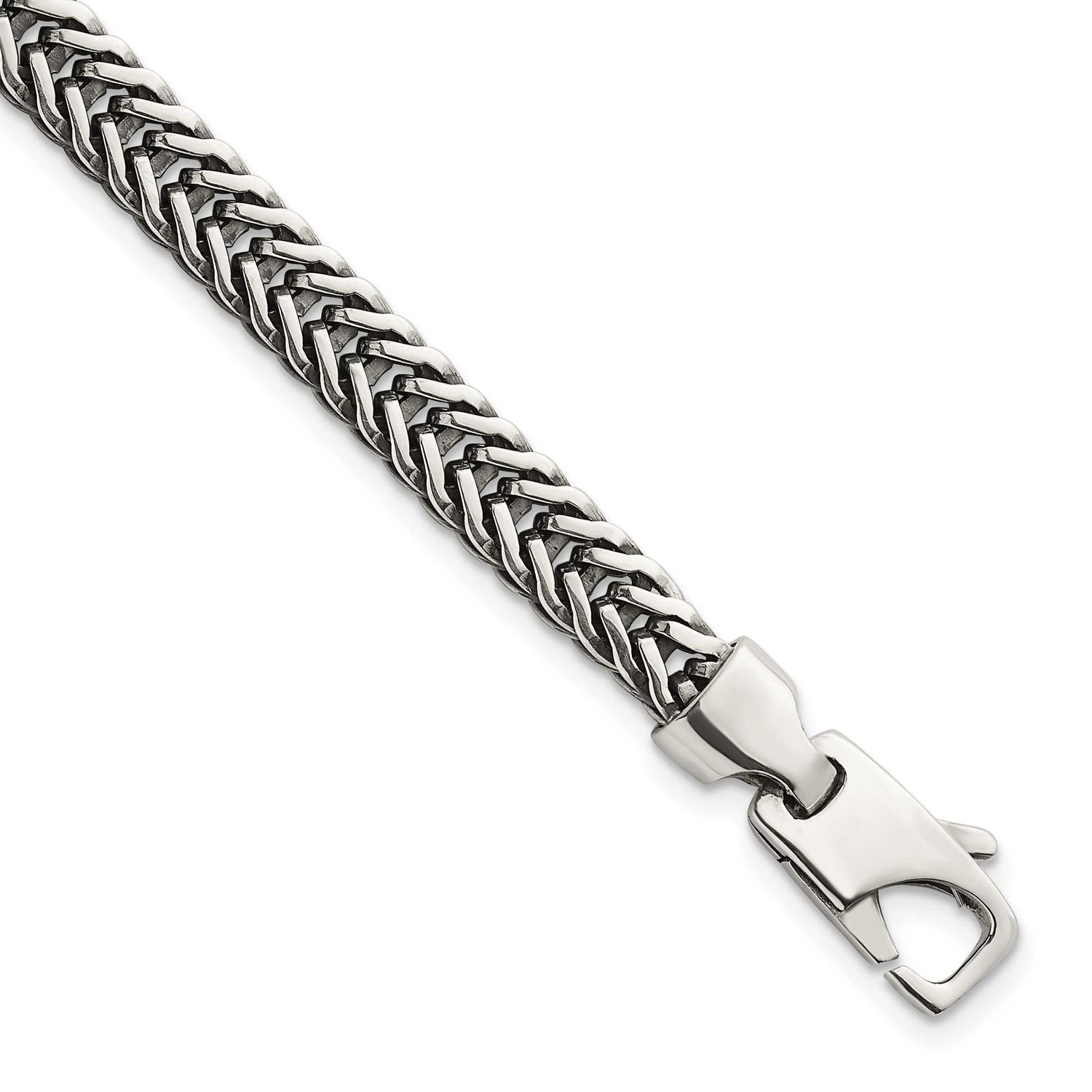 Polished Wheat 6mm 8 Inch Bracelet Sterling Silver Antiqued, MPN: QG6778-8, UPC: