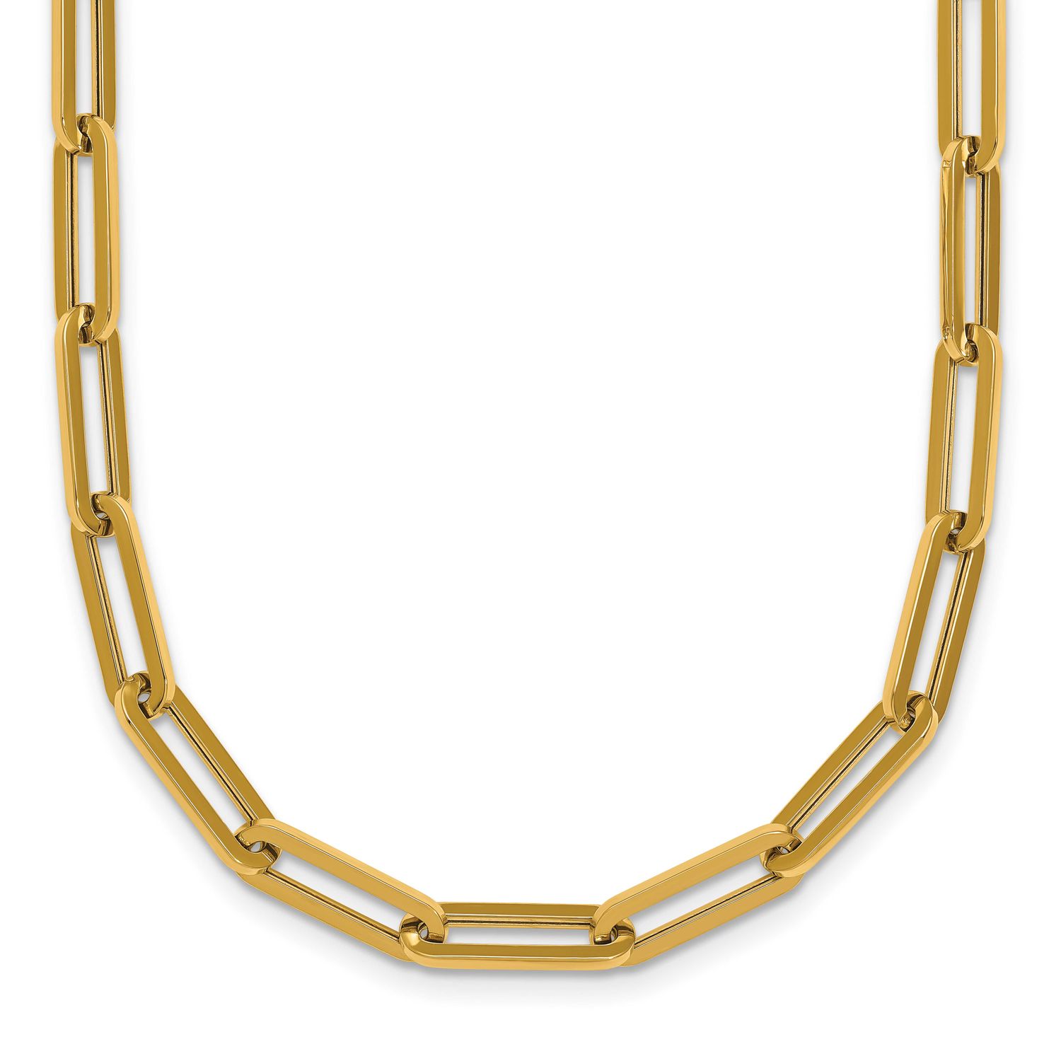 18 Inch Paperclip Link Necklace 14k Gold Polished, MPN: SF3249-18, UPC: