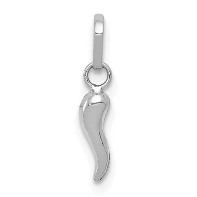 3D Italian Horn Charm 14k White Gold, MPN: XCH117W, UPC: